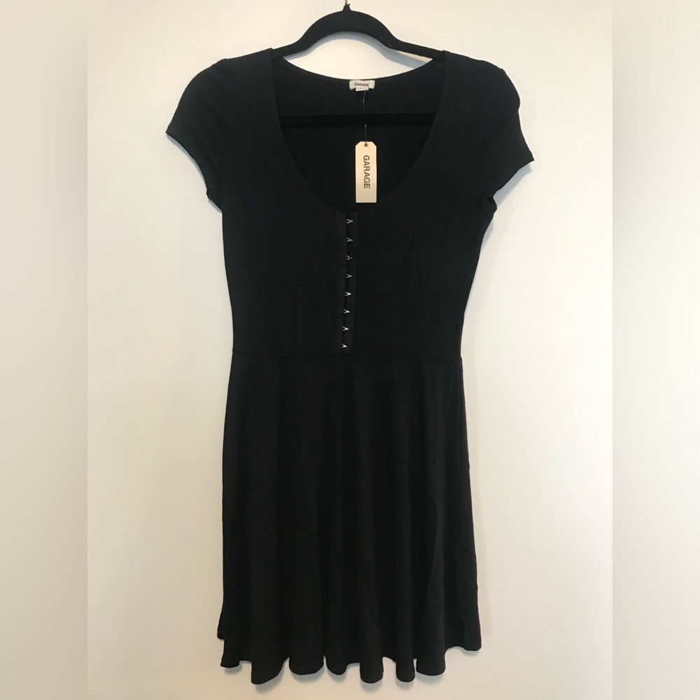 Garage Black Mini Dress Scoop Neck